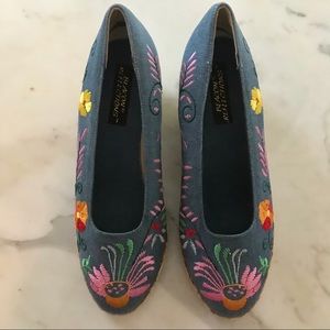 Vintage Embroidered Wedges